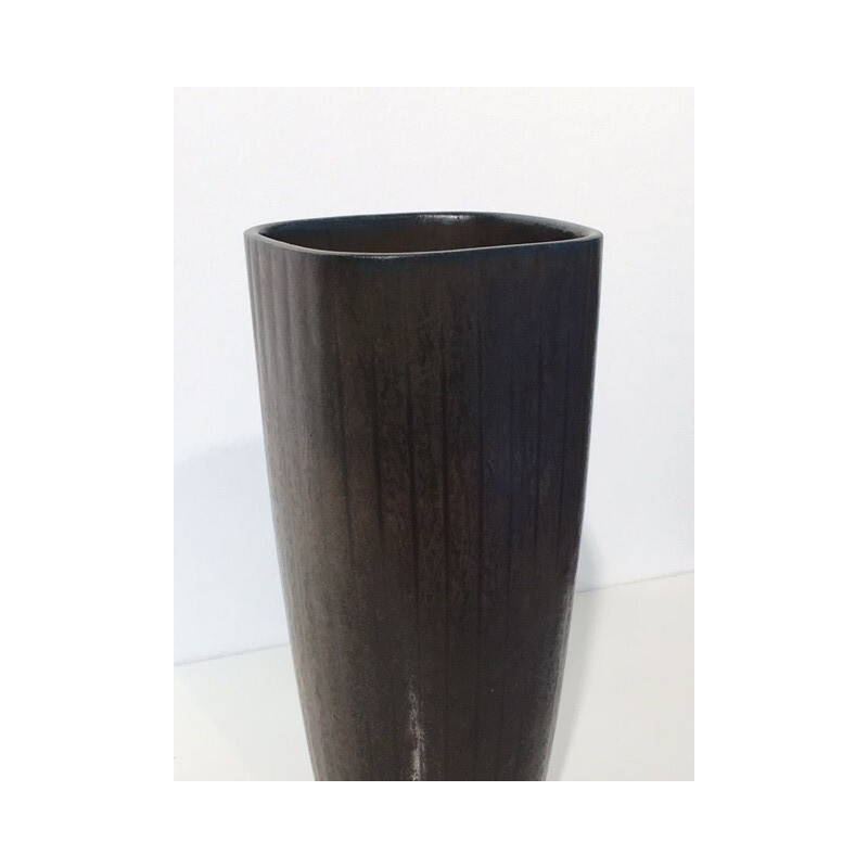 Swedish Rörstrand vase in black ceramic, Gunnar NYLUND - 1950s