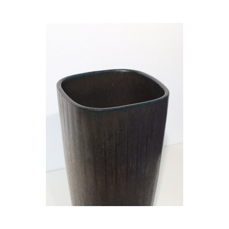 Swedish Rörstrand vase in black ceramic, Gunnar NYLUND - 1950s