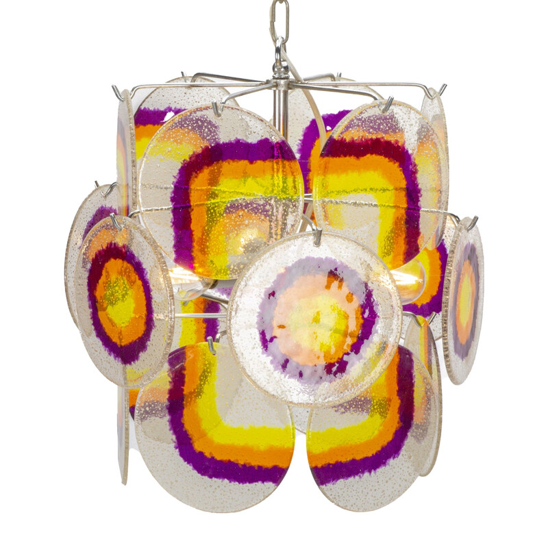 Vintage rainbow pendant lamp by Vistosi