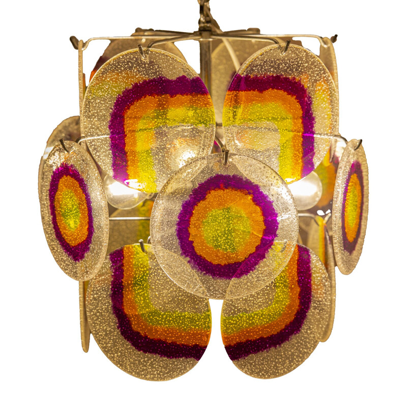 Vintage rainbow pendant lamp by Vistosi