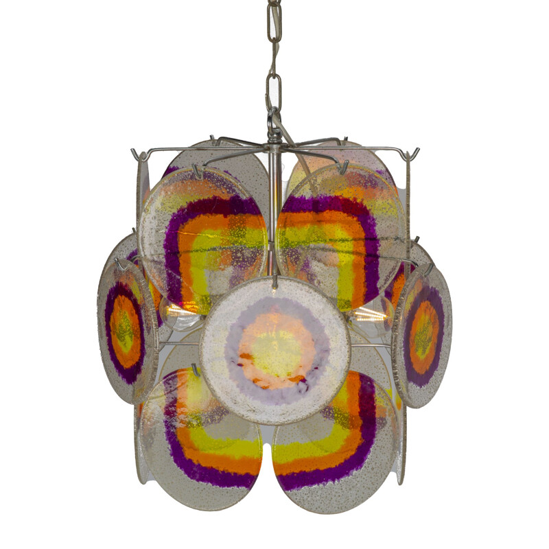 Vintage rainbow pendant lamp by Vistosi