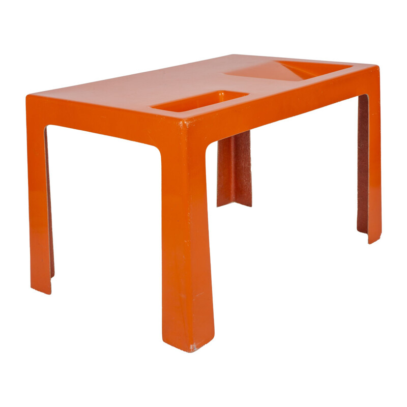 Mesa de centro vintage naranja, 1970