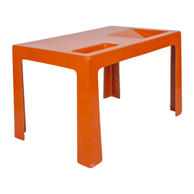 Table basse vintage orange, 1970