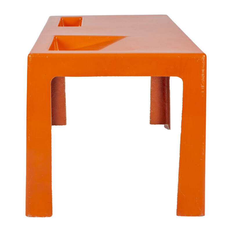 Mesa de centro vintage naranja, 1970