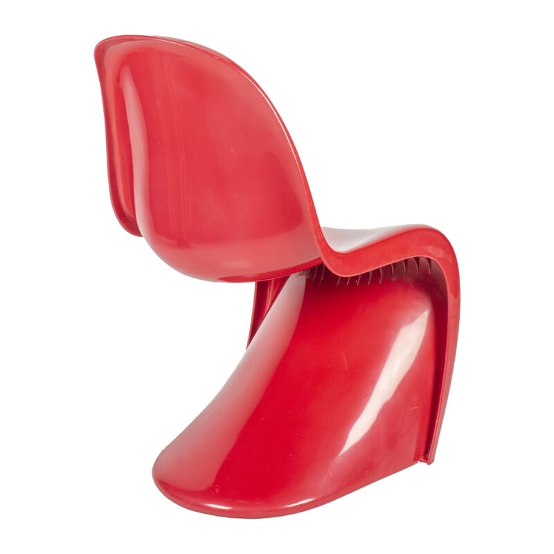 Vintage red burgundy S chair by Verner Panton for Fehlbaum Herman miller