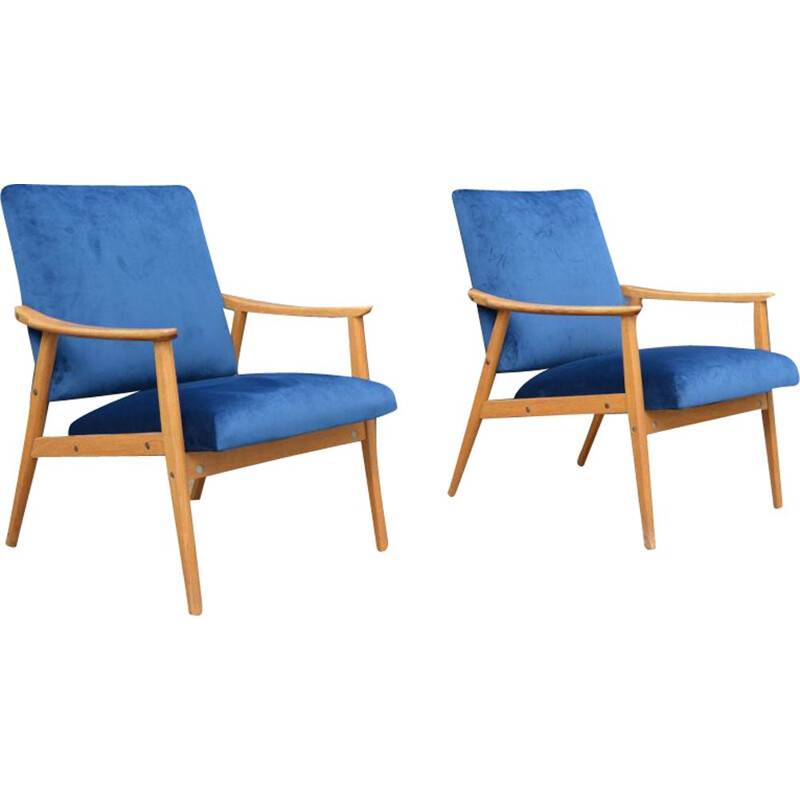 Pair of vintage Czech armchairs