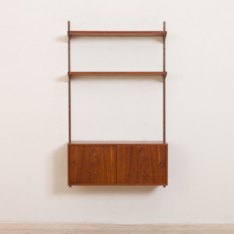 Vintage teak wall unit with cabinet by Kai Kristiansen for FM Mobler, 1960s