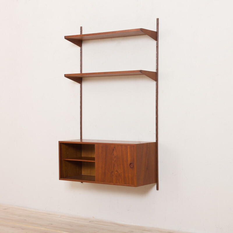 Vintage teak wall unit with cabinet by Kai Kristiansen for FM Mobler, 1960s