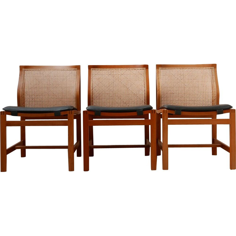 Set of 3 mid-century chairs by Rud Thygesen and Johnny Sørensen, Denmark 1970s