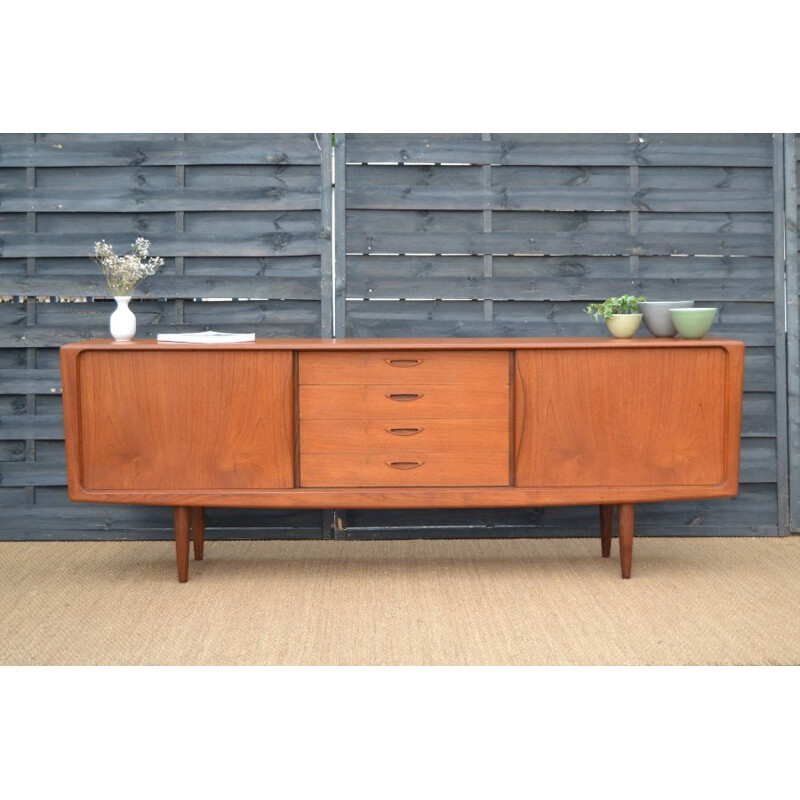 Vintage teak sideboard by Henry Walter Klein for Samcom, France 1964s