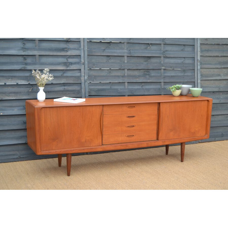 Vintage teak sideboard by Henry Walter Klein for Samcom, France 1964s