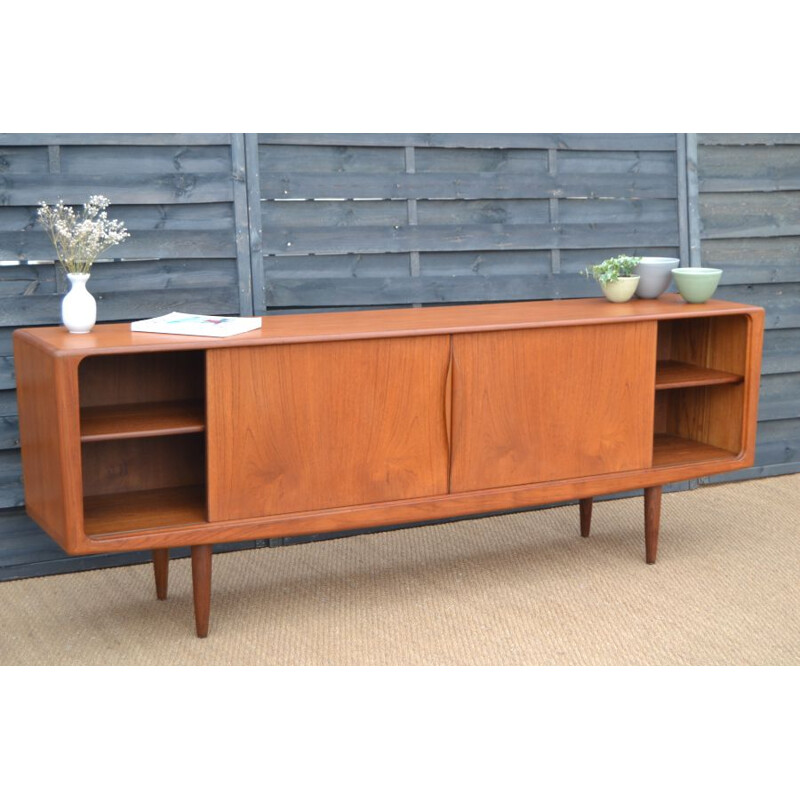 Vintage teak sideboard by Henry Walter Klein for Samcom, France 1964s