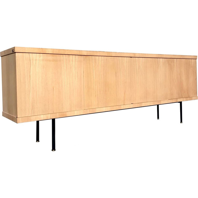 Vintage elm veneer sideboard by Gérard Guermonprez