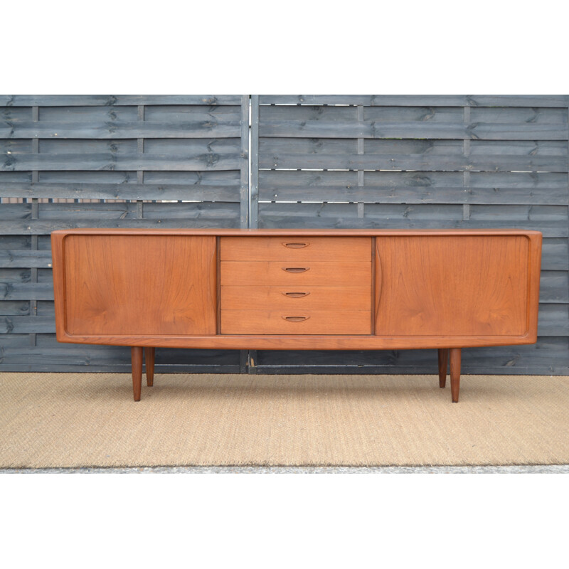 Vintage teak sideboard by Henry Walter Klein for Samcom, France 1964s