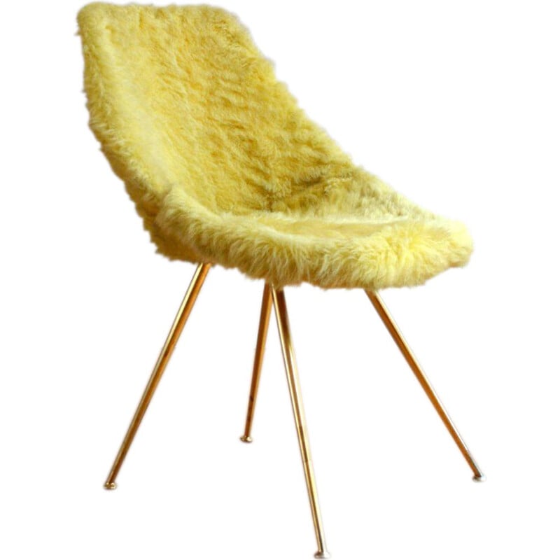 Vintage-Stuhl im Moumoute-Design aus massivem Messing, 1950