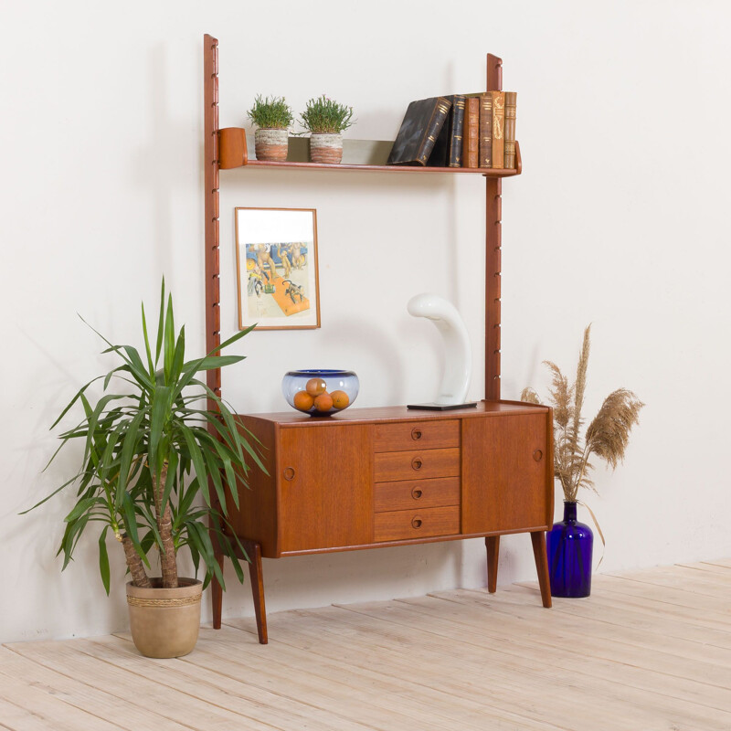 Vintage Ergo wall unit in teak by J. Texmon and Einar Blindheim for Blindheim Møbelfabrikk, Norway 1960s