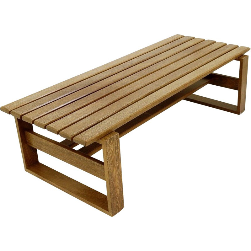 Vintage Wengé slatted bench