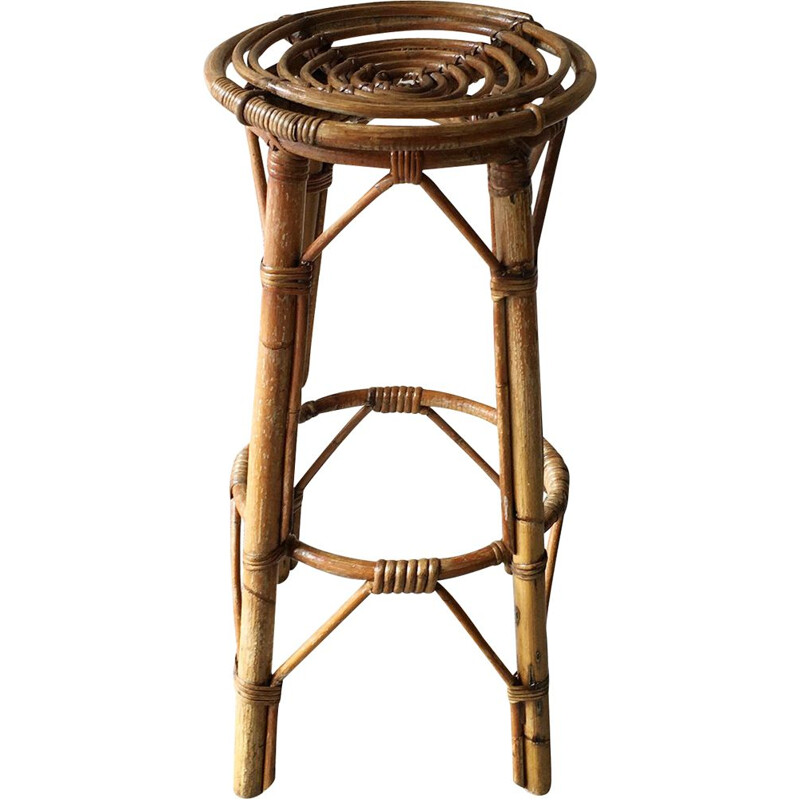 Vintage rattan stool, 1960s