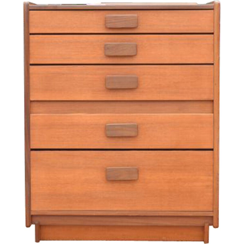 Vintage brown teak chest of drawers by White and Newton