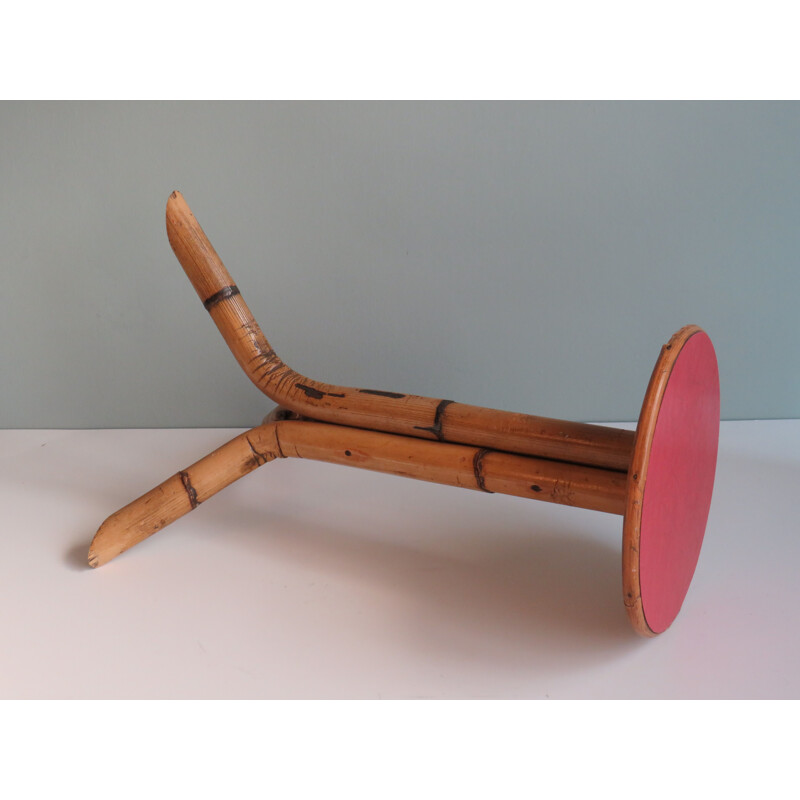 Vintage side table in bamboo, 1960s