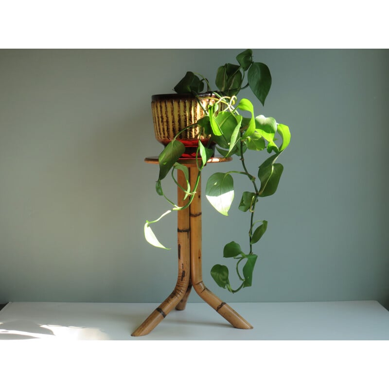 Vintage side table in bamboo, 1960s