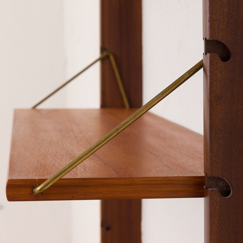 Vintage Ergo teak wall unit with 3 shelves by John Texmon for Blindheim Møbelfabrikk, Norway 1960s