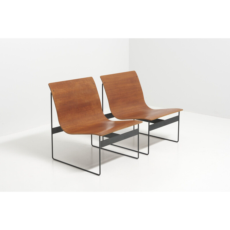 Pair of modernist Easy vintage chairs by Günter Renkel for Rego, Germany 1950s