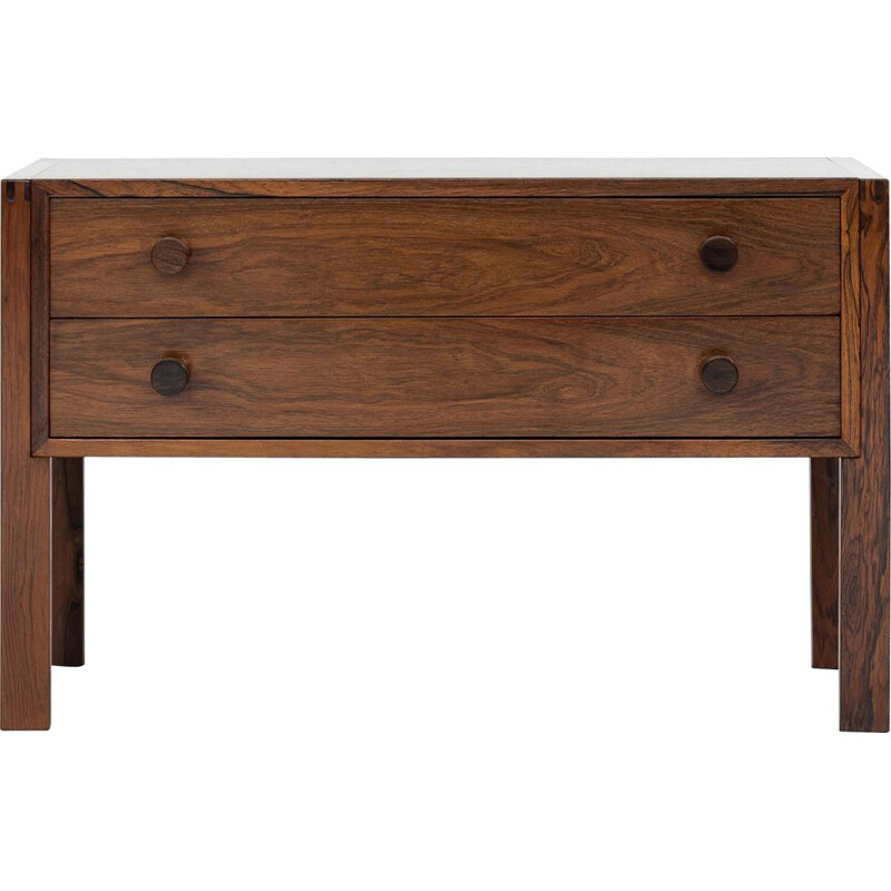 Commode vintage à deux tiroirs en palissandre d'Aksel Kjersgaard, Danemark 1960