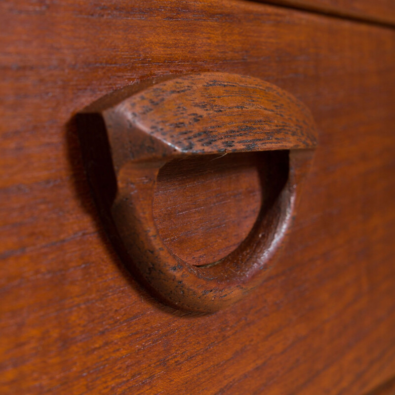 Vintage entry chest wall unit in teak shelving by Kai Kristiansen for FM Mobler, Denmark 1960s