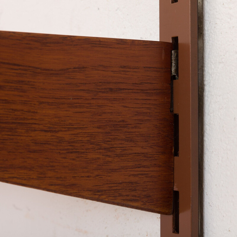 Vintage entry chest wall unit in teak shelving by Kai Kristiansen for FM Mobler, Denmark 1960s