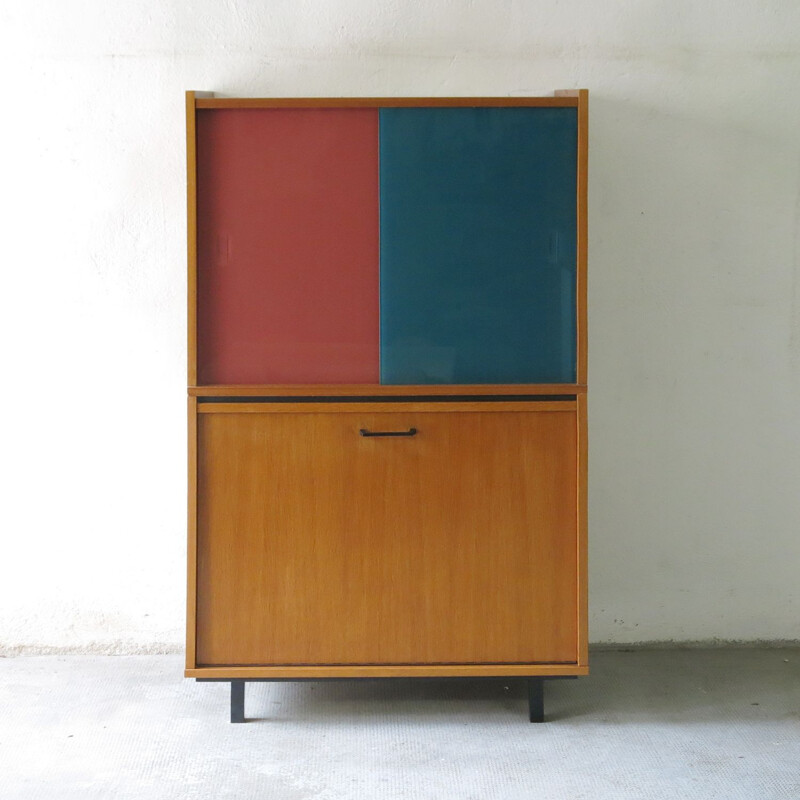 Vintage double pedestal bookcase, 1960s