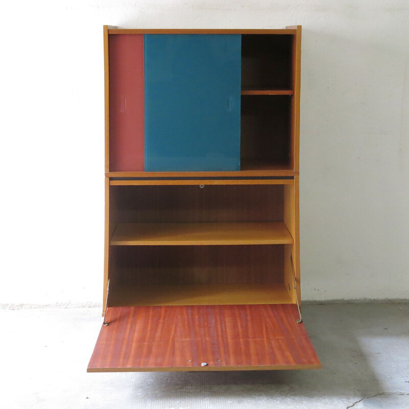 Vintage double pedestal bookcase, 1960s