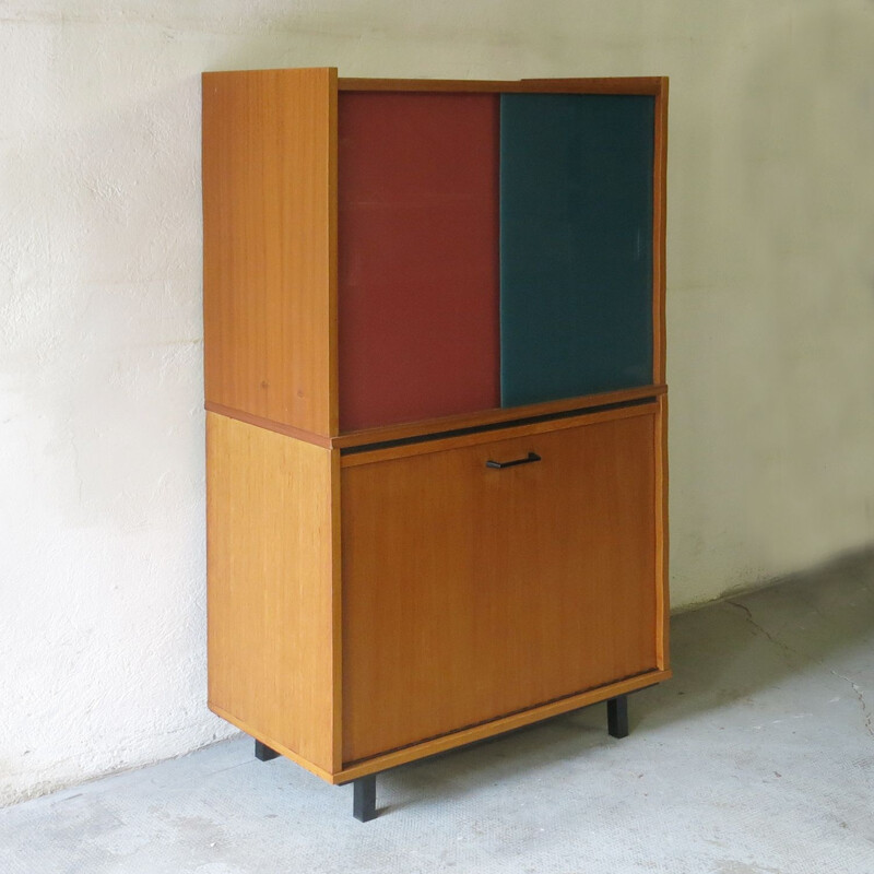 Vintage double pedestal bookcase, 1960s