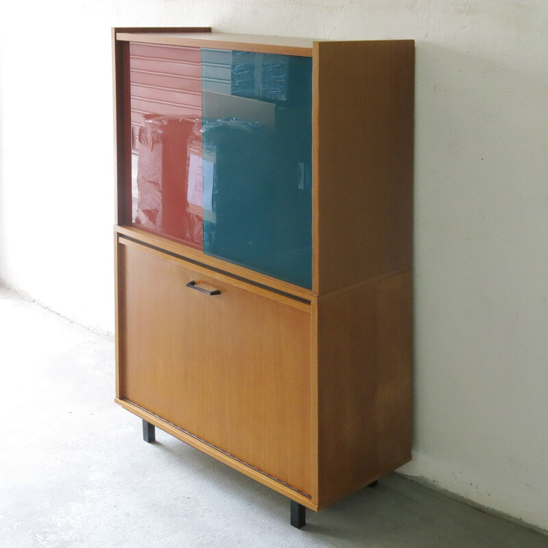 Vintage double pedestal bookcase, 1960s