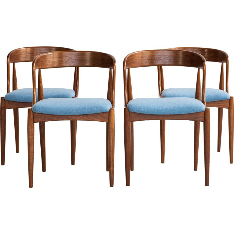 Mid century set of 4 chairs in teak by Johannes Andersen for Uldum, Denmark 1960s