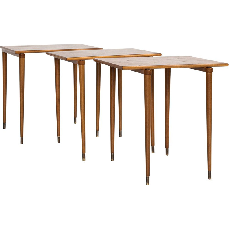 Mid century nest of nesting table by Ljungqvist, Sweden 1960s