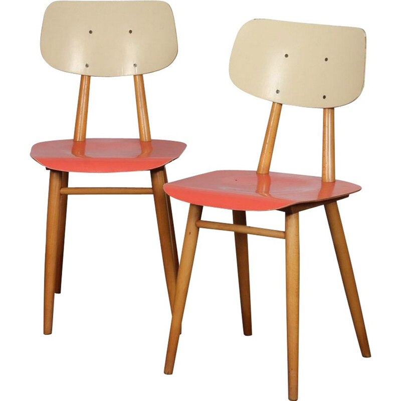 Pair of vintage chairs for Ton, 1960s