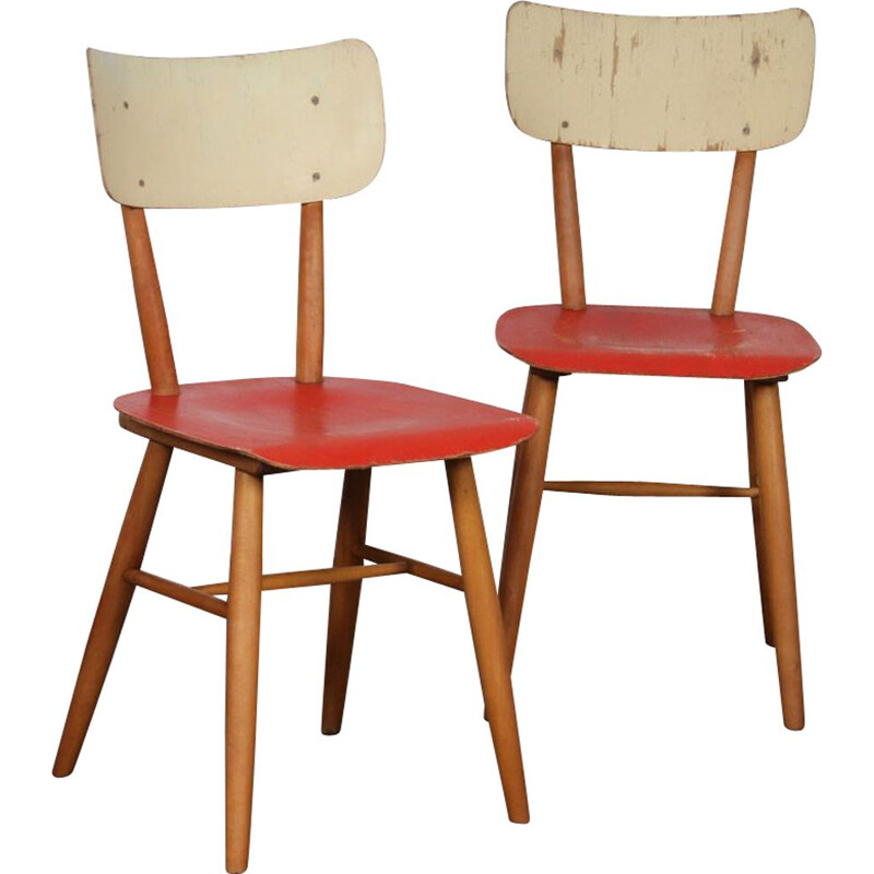 Pair of vintage chairs for Ton, Czechoslovakia 1960s