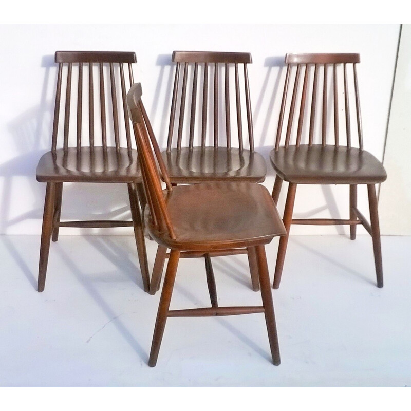 Set of 4 vintage chairs by Ilmari Tapiovaara for Edsby Verken, 1960