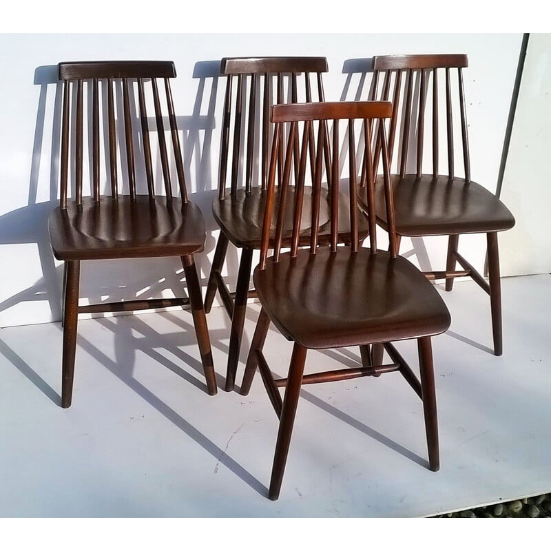 Ensemble de 4 chaises vintage par Ilmari Tapiovaara pour Edsby Verken, 1960