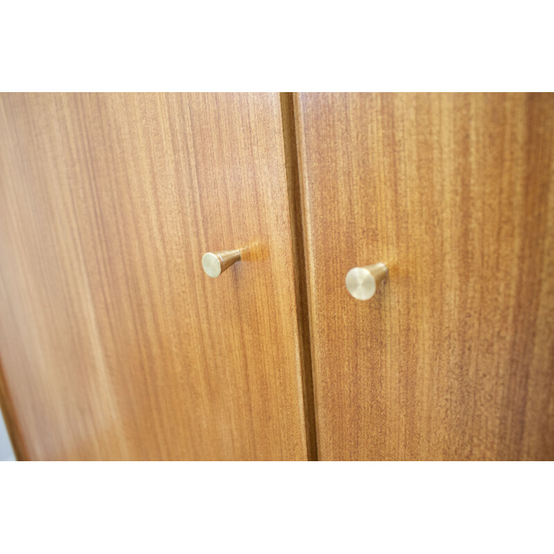 Vintage teak and walnut wardrobe by Golden Key, 1960s