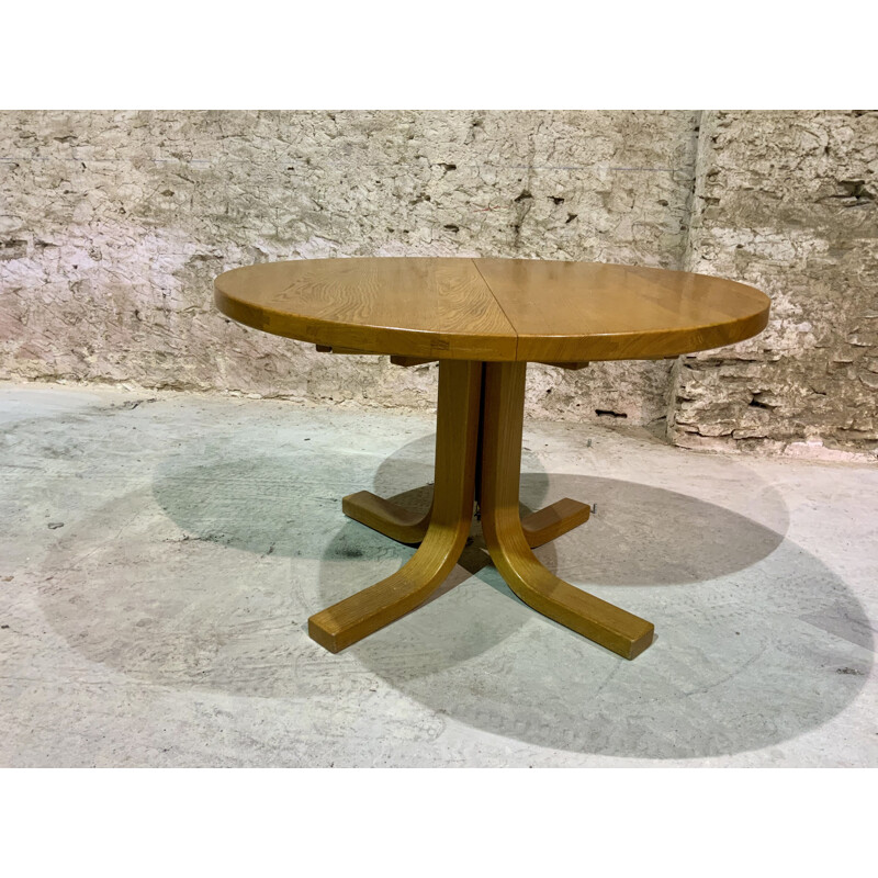 Vintage solid oak table T40 by Pierre Chapo, 1970s