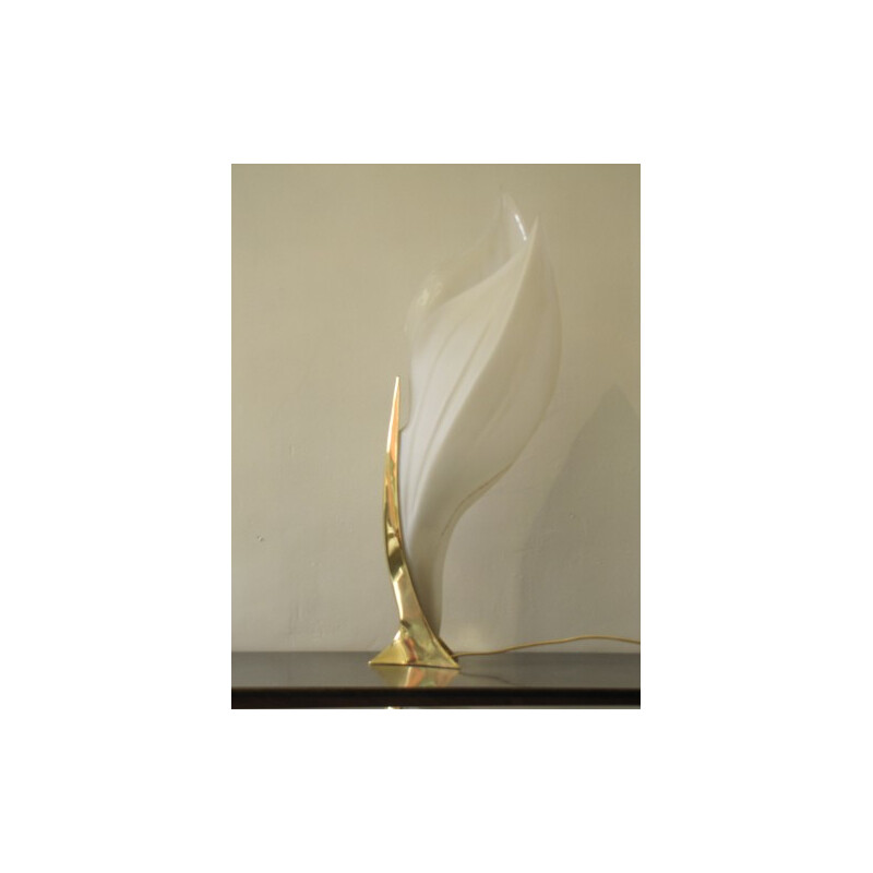  Perplex lamp in white and gilt bronze, Roger ROUGIER - 1970s