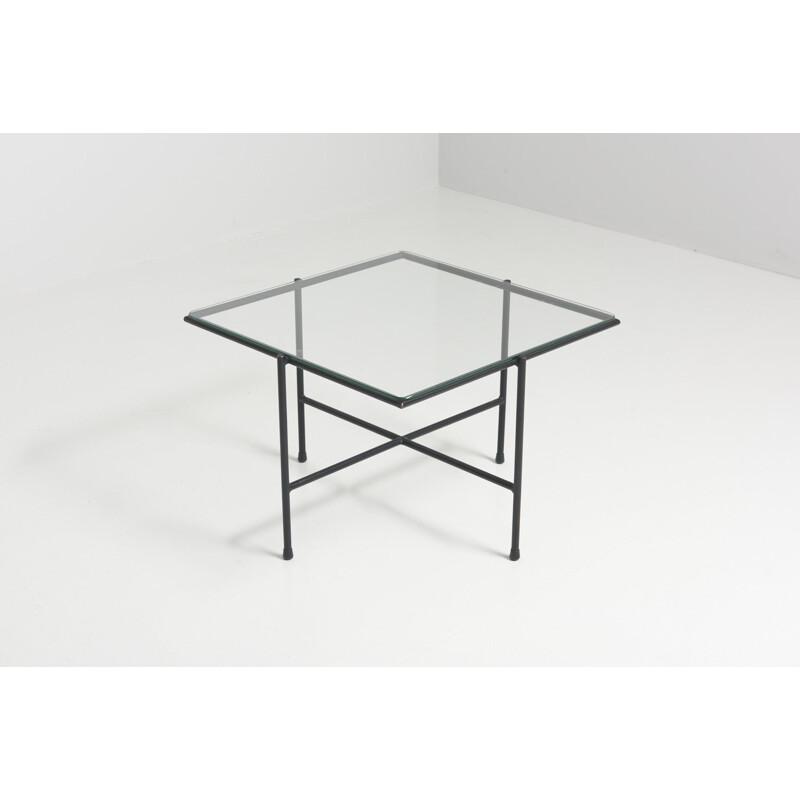 Table basse vintage moderniste en verre, 1960