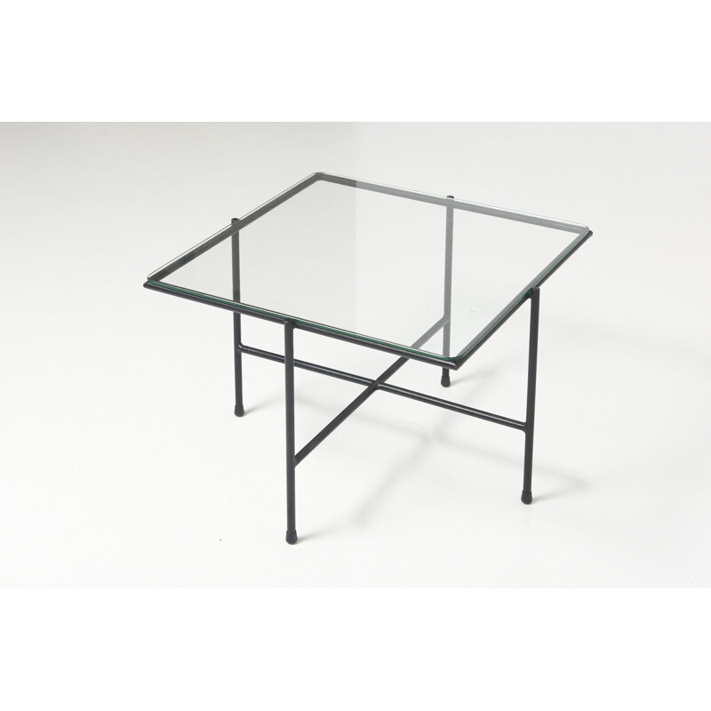 Table basse vintage moderniste en verre, 1960