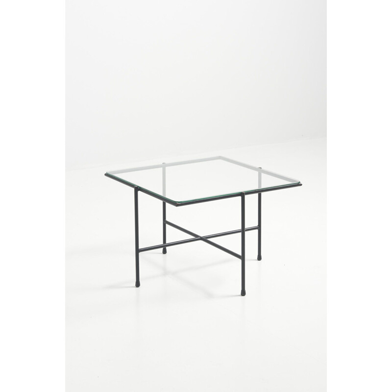 Table basse vintage moderniste en verre, 1960