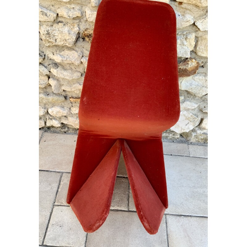 Pair of red vintage chairs, 1960s