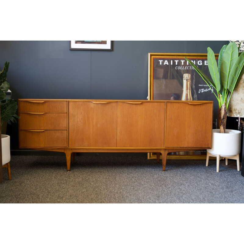 Mid century teak sideboard brass features by McIntosh, Denmark 1960s