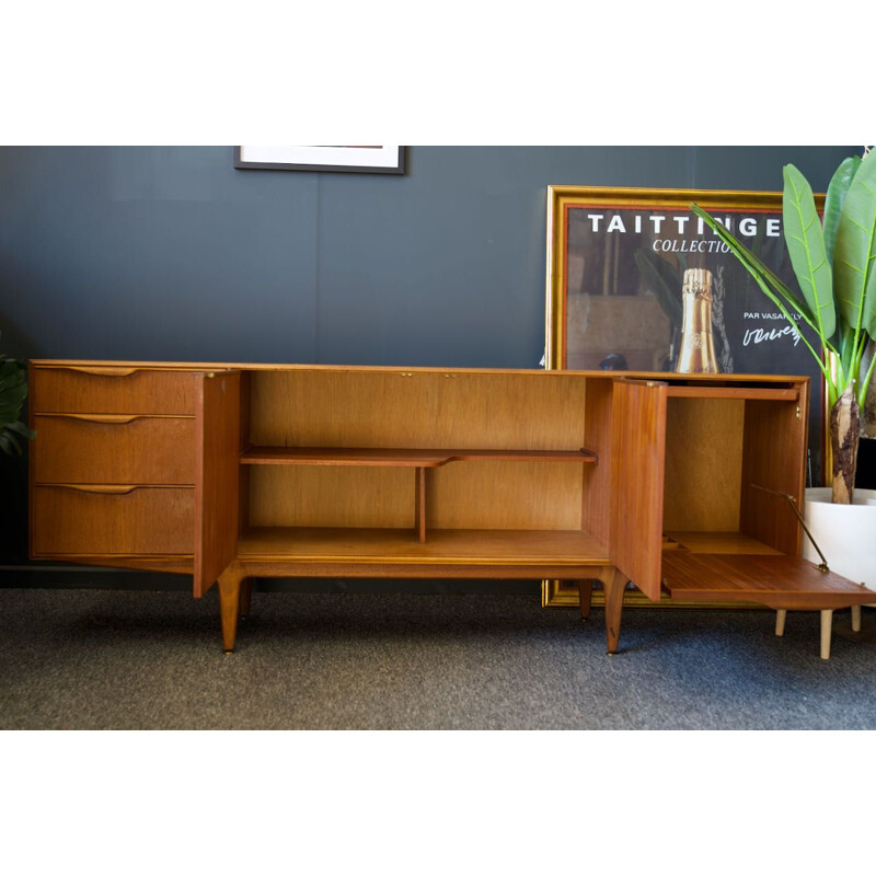 Mid century teak sideboard brass features by McIntosh, Denmark 1960s