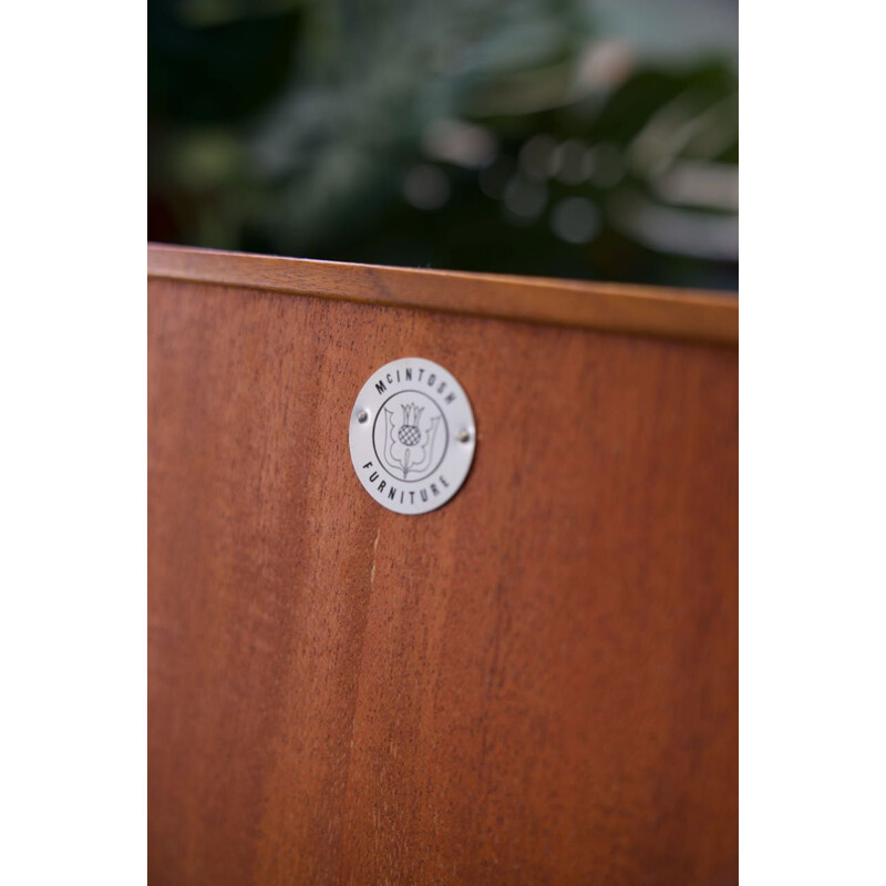 Mid century teak sideboard brass features by McIntosh, Denmark 1960s